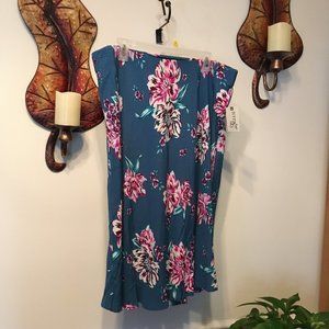 NWT terra & sky Midi Floral Skirt